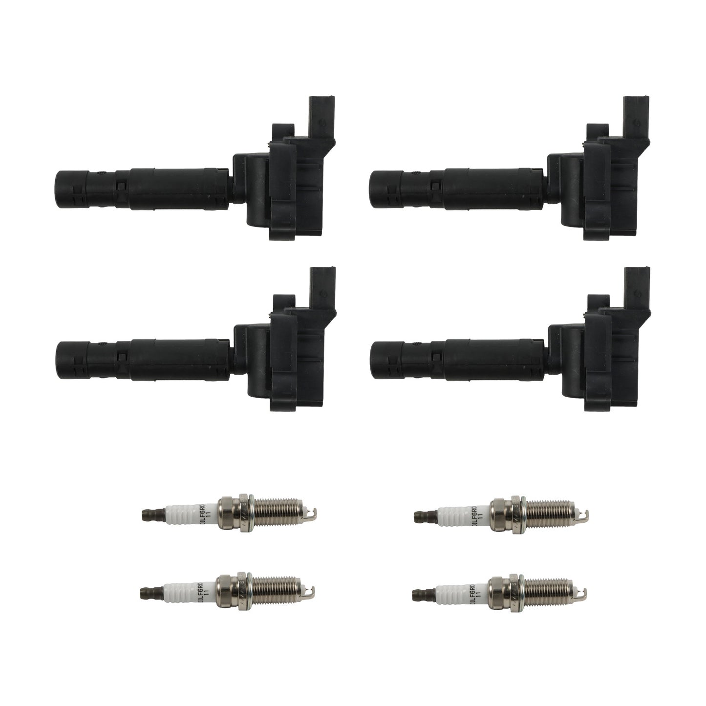 FIWARY 4pcs ignition coils+ 4pcs Iridium Spark Plugs for 2003-2005 Mercedes C230 UF555+4704