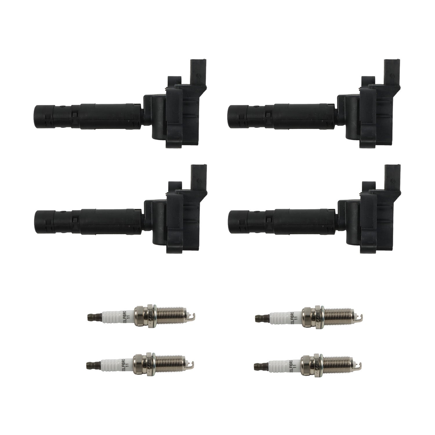 FIWARY 4pcs ignition coils+ 4pcs Iridium Spark Plugs for 2003-2005 Mercedes C230 UF555+4704