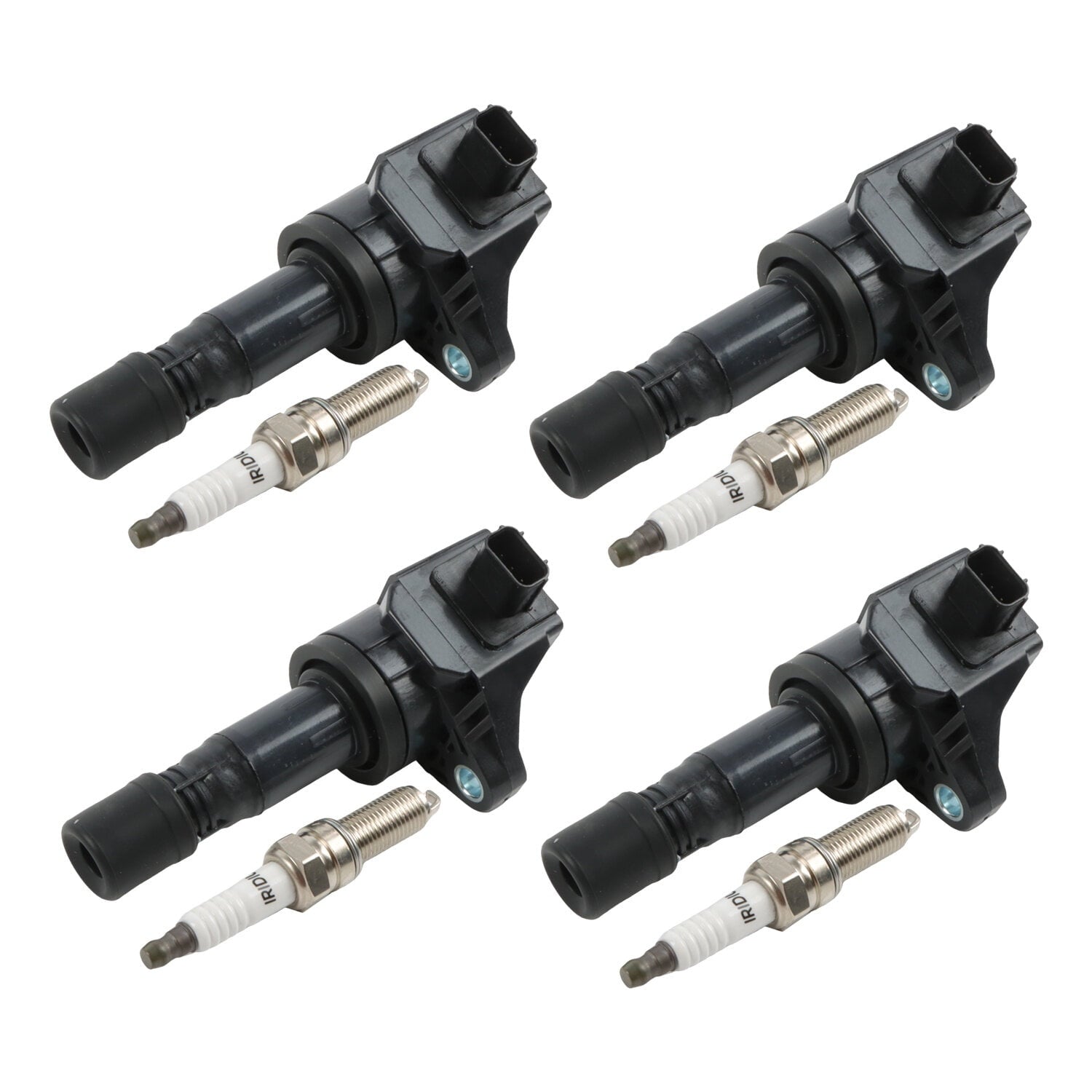 POLARPRA 4pcs ignition coils+ 4pcs Iridium Spark Plugs for Honda Civic 2012-2015 L4 1.8L UF672+97390