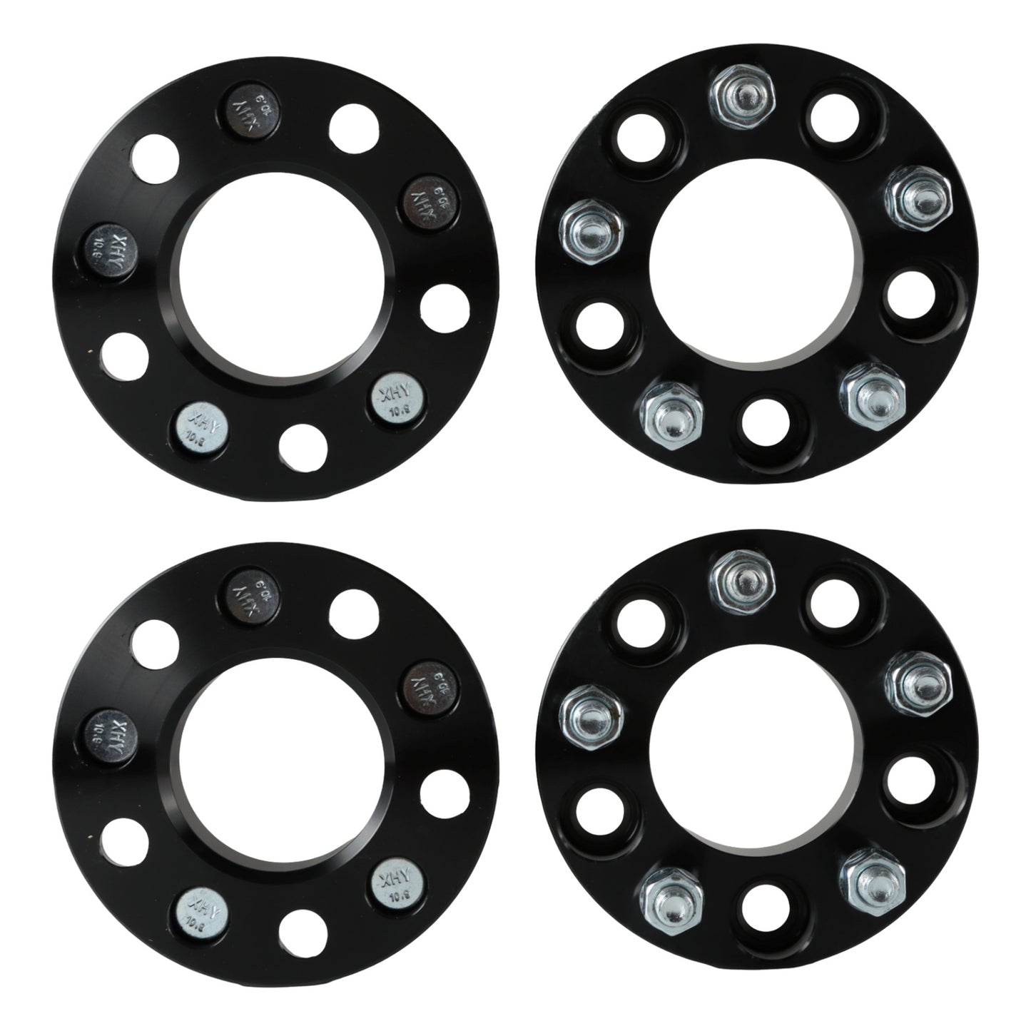 FIWARY 4PCS Wheel Spacers 1.25inch 5x4.5£¬1/2-20 Studs 71.5mm Hub Bore£¬without lip hub Black