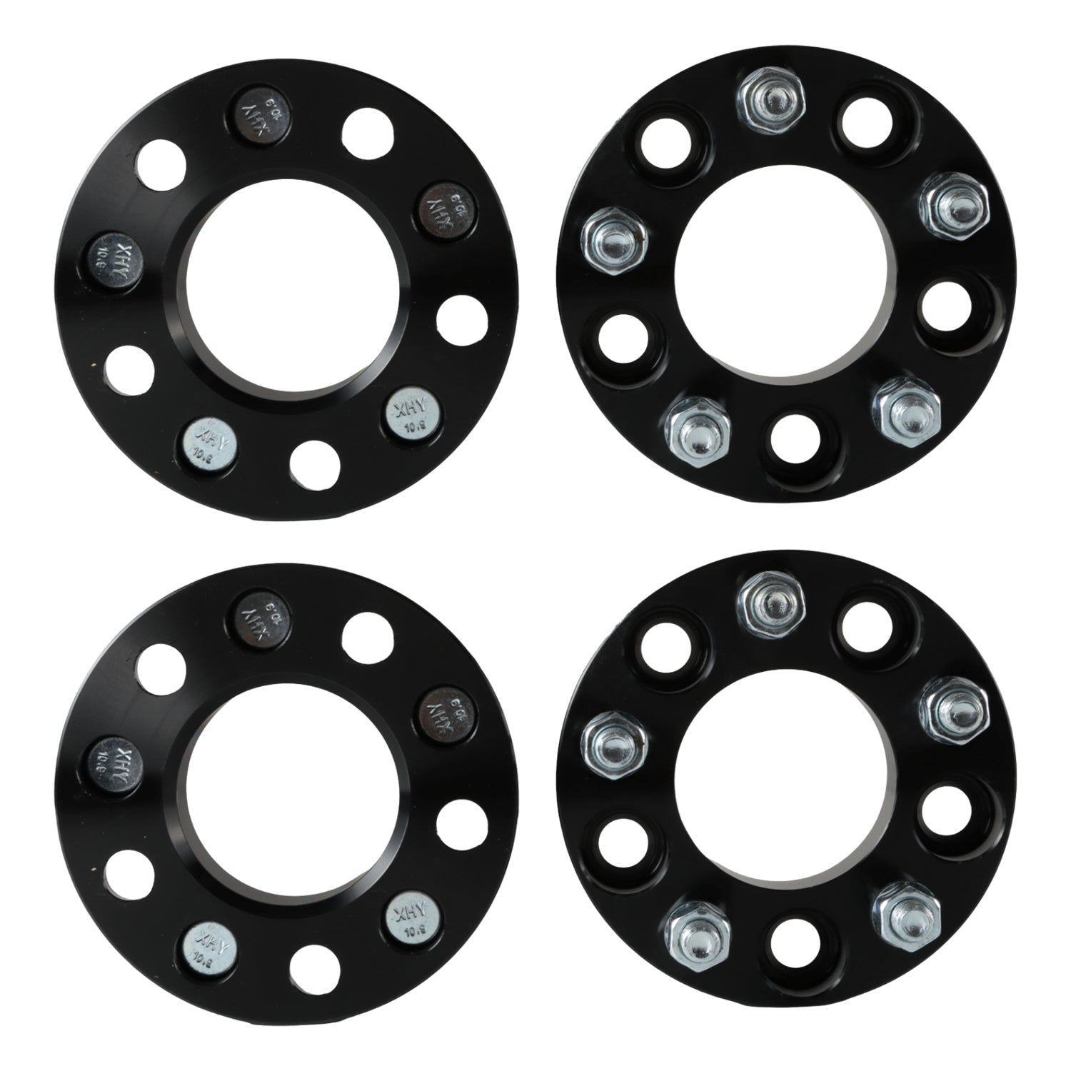 FIWARY 4PCS Wheel Spacers 1.25inch 5x4.5£¬1/2-20 Studs 71.5mm Hub Bore£¬without lip hub Black
