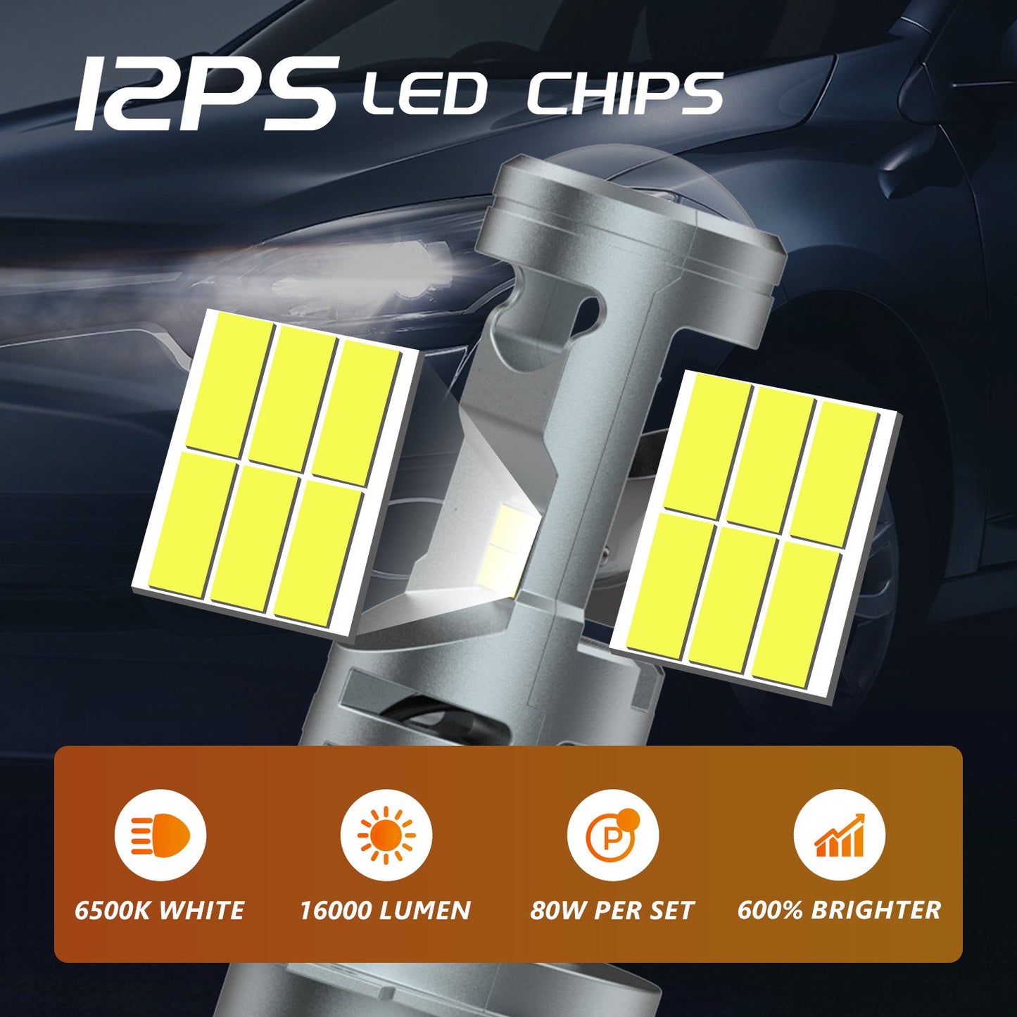 LOUVEROLA 2 Pack H11 LED Mini Projector Lens Headlight Bulbs, New Generation 80W 16000 Lumen Super Brighter Led Lights with Fan, Halogen Replacement, 6500K White, Head Light Fog Light, Plug and Play