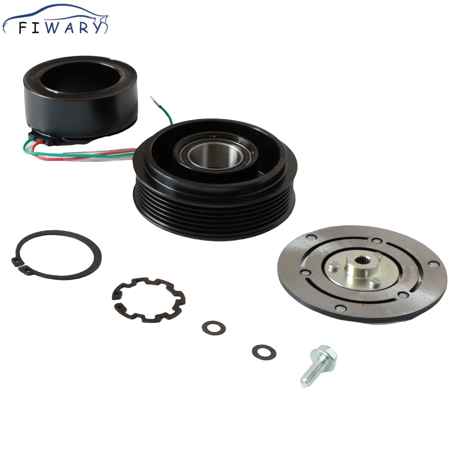FIWARY 1set AC Compressor Clutch Kit For 2001 - 2005 HONDA CIVIC 4 CYL 1.7L 1630