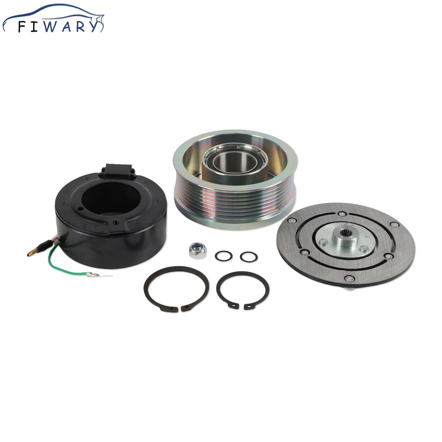 FIWARY AC Compressor Clutch Fits for 2009-2014 1.5L COIL 5 GROOVE PULLEY 1810
