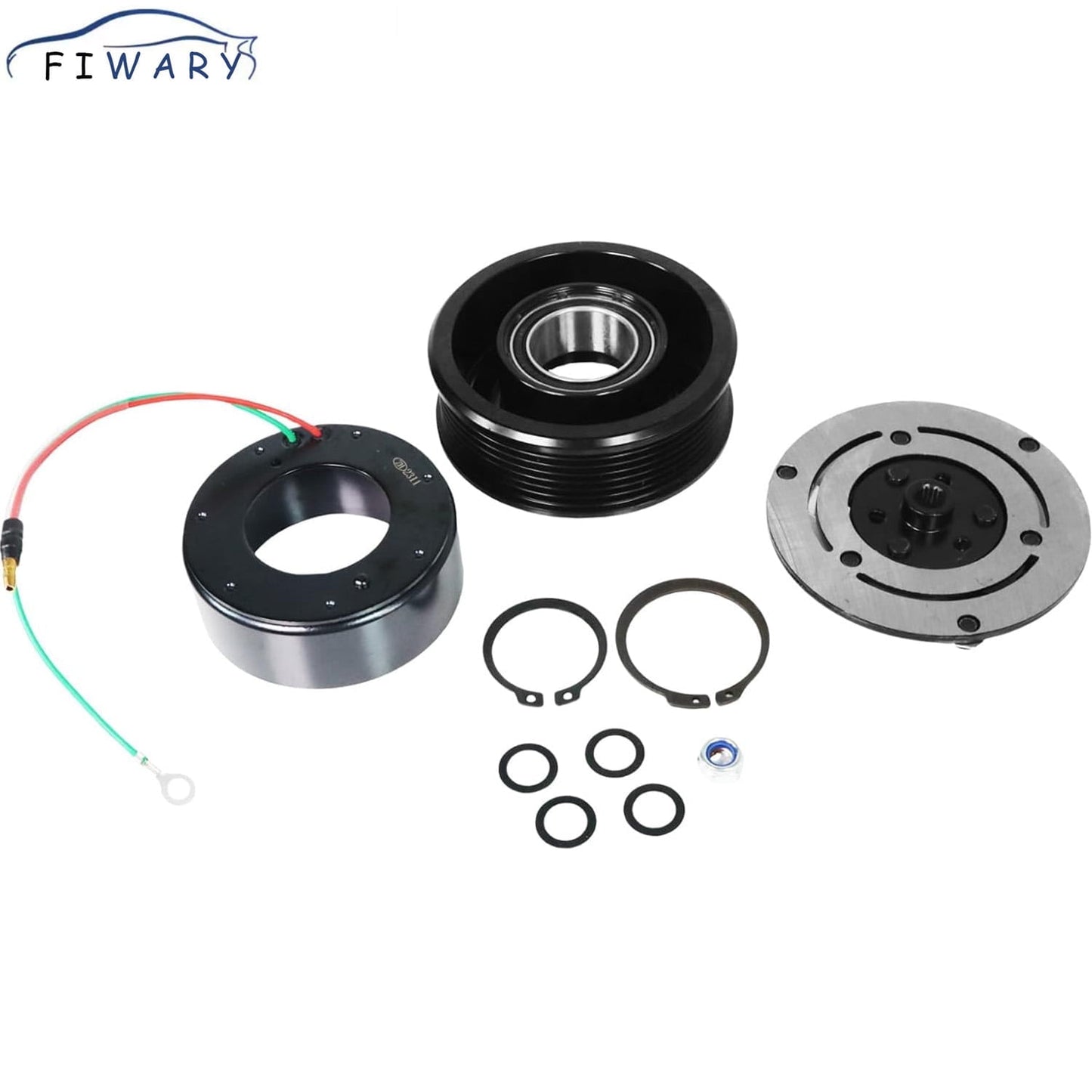 FIWARY AC Compressor Clutch Kit Fits for 2002 2003 2004-2006 Honda CRV CR-V 2.4L 5511495