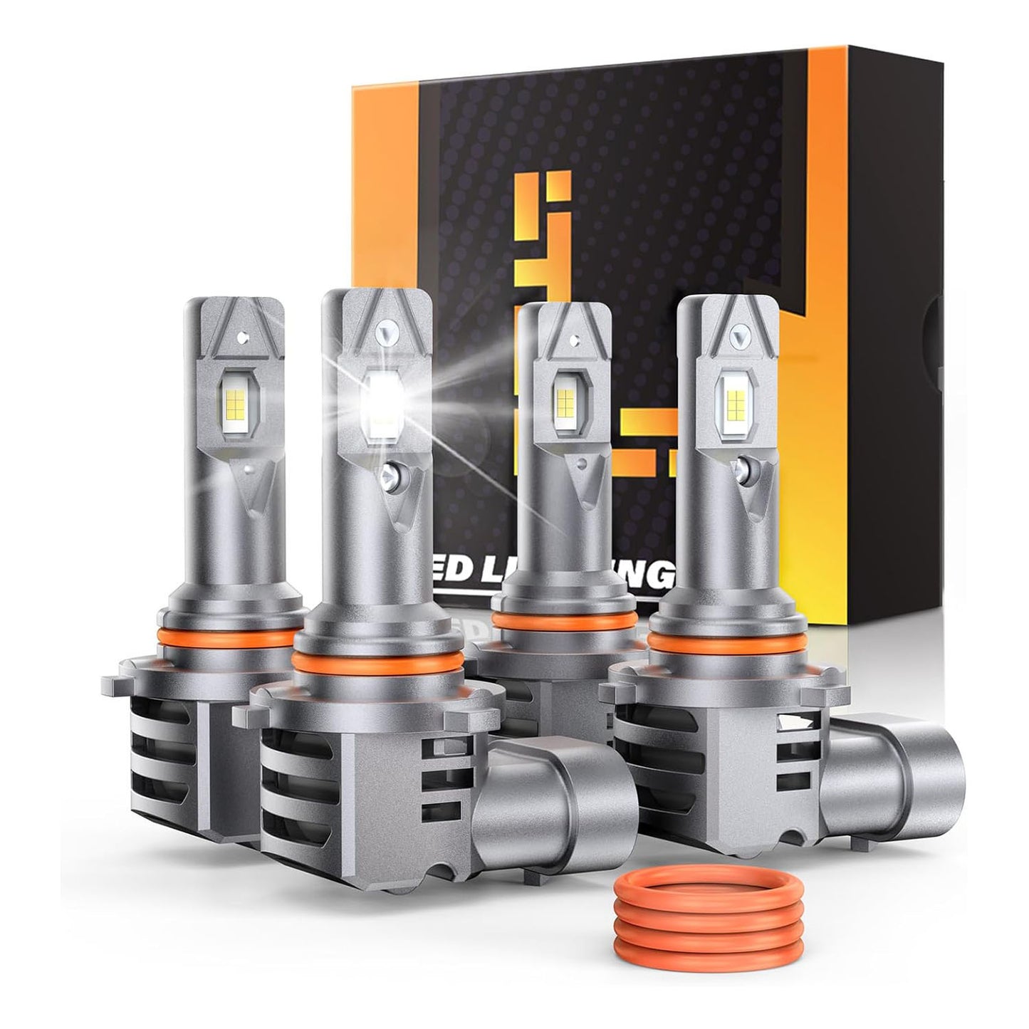 2Pcs/4Pcs H11 H4 H7 9005 9006 LED Headlight Bulbs, 600% Super Brighter H8 H9 H16JP H11 Led Lights Halogen Replacement with Fan, 6500K Cool White, IP65 Waterproof, Plug and Play