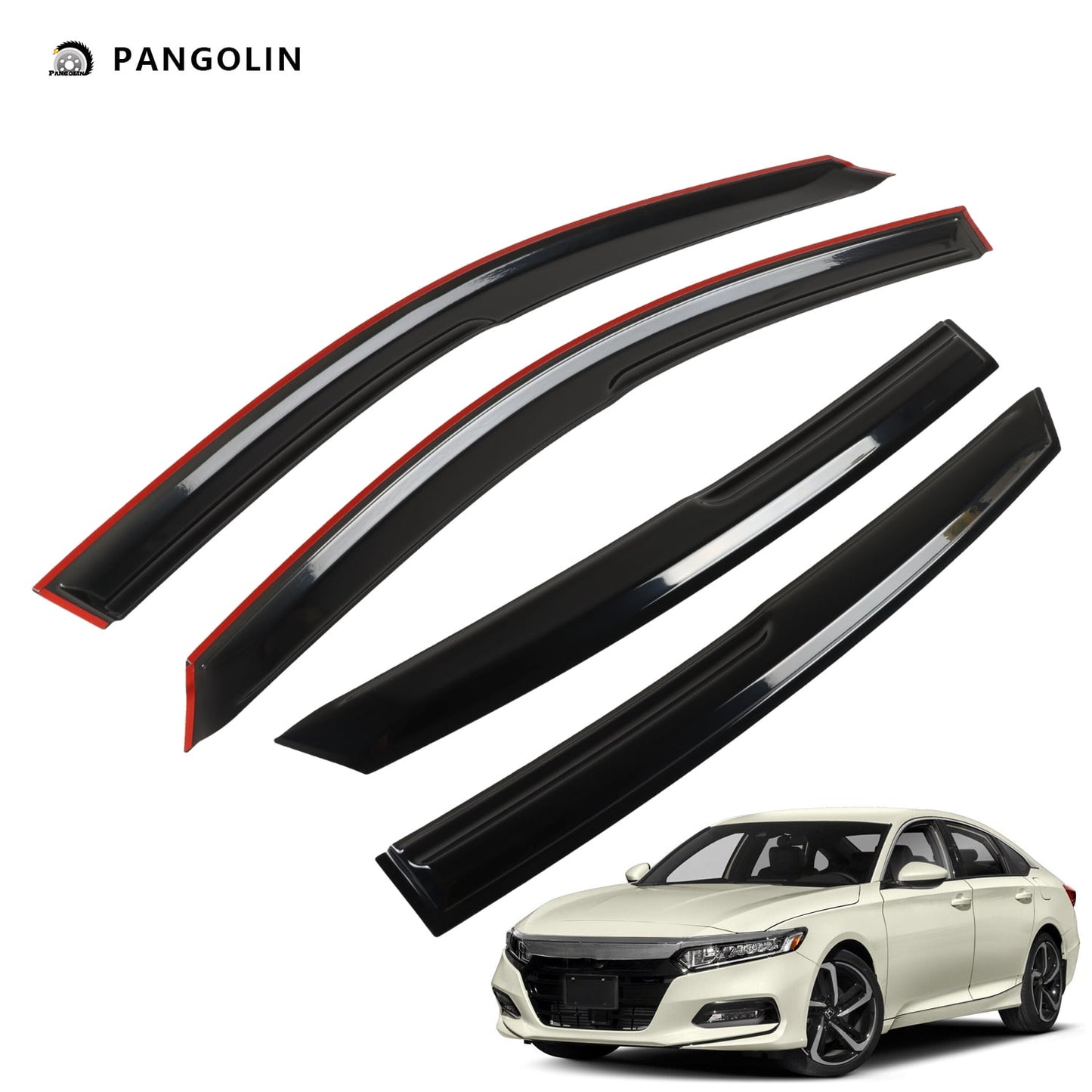 PANGOLIN 4Pcs Car Window Visors Compatible with 2018-2022 Honda Accord Sun Wind Deflector Rain Vent Window Visors Deflectors