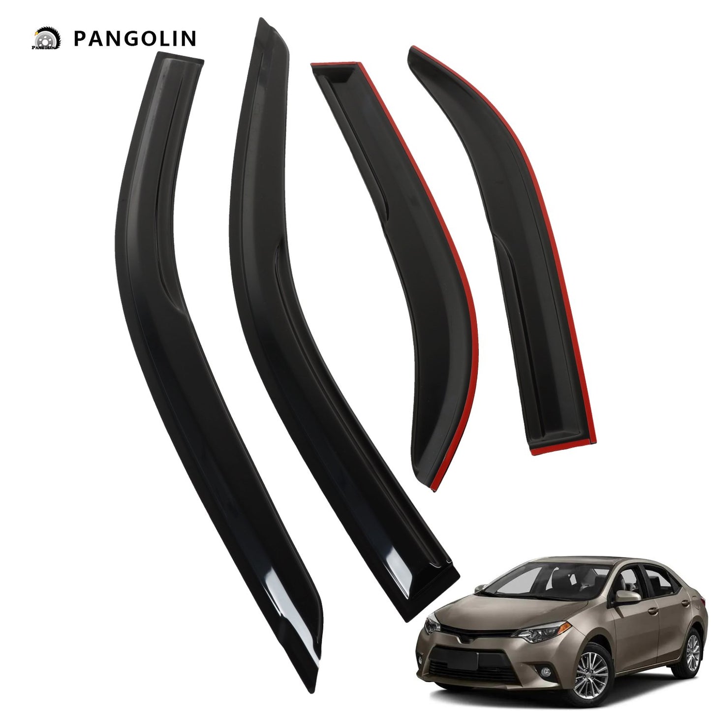 PANGOLIN 4Pcs Car Window Visors Fits for 1993-1997 Toyota Corolla Sun Wind Deflector Rain Vent Window Visors Deflectors