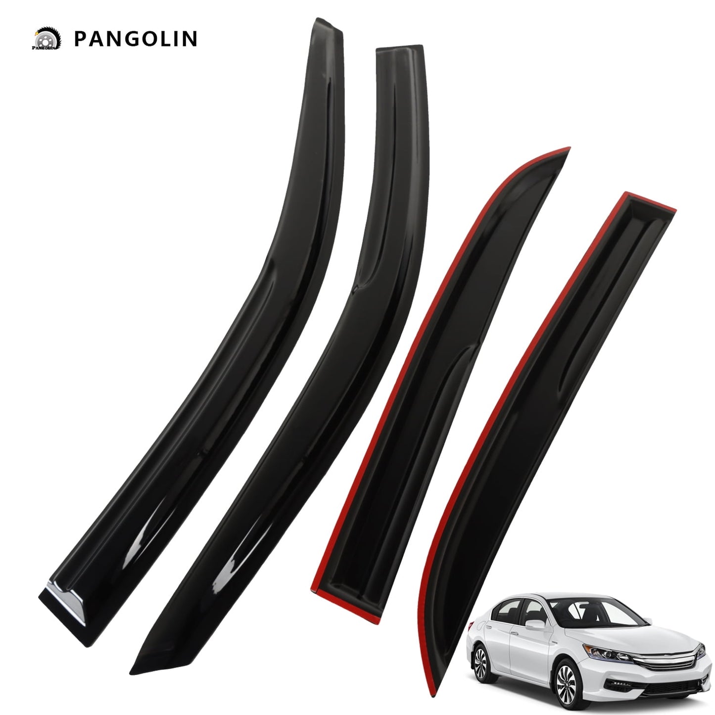 PANGOLIN 4Pcs Car Window Visors Fits for 2003-2007 Honda Accord Sun Wind Deflector Rain Vent Window Visors Deflectors