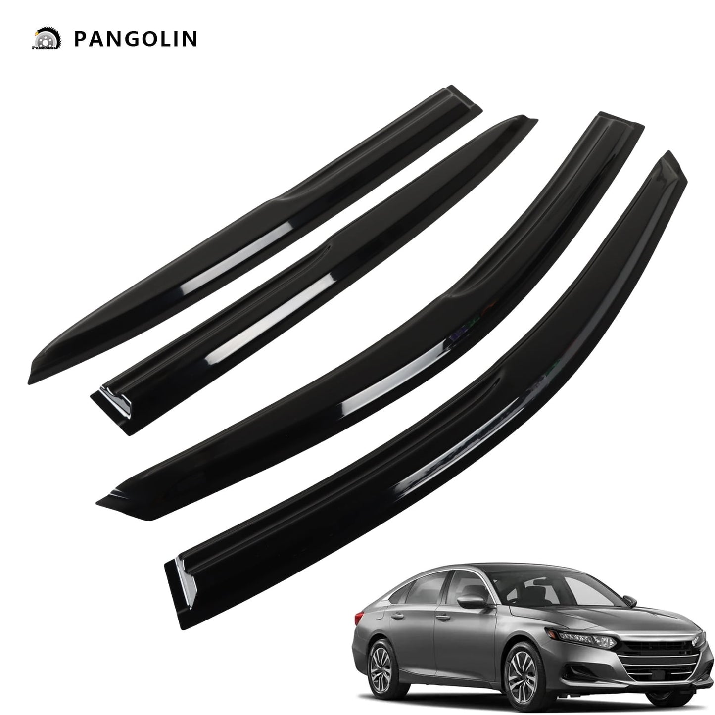 PANGOLIN 4Pcs Car Window Visors Fits for 2013-2017 Honda Accord Sun Wind Deflector Rain Vent Window Visors Deflectors