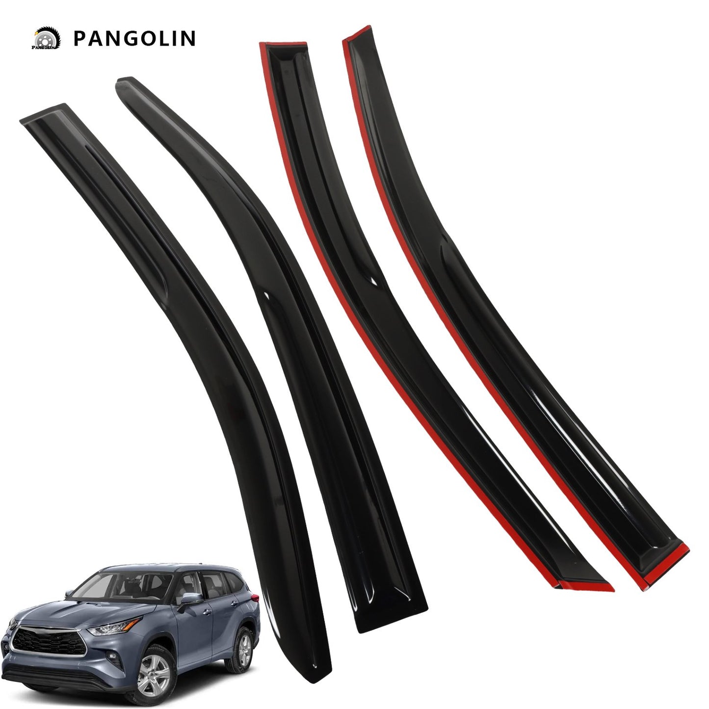 PANGOLIN 4Pcs Car Window Visors Fits for 2020-2023 Toyota Corolla Sun Wind Deflector Rain Vent Window Visors Deflectors