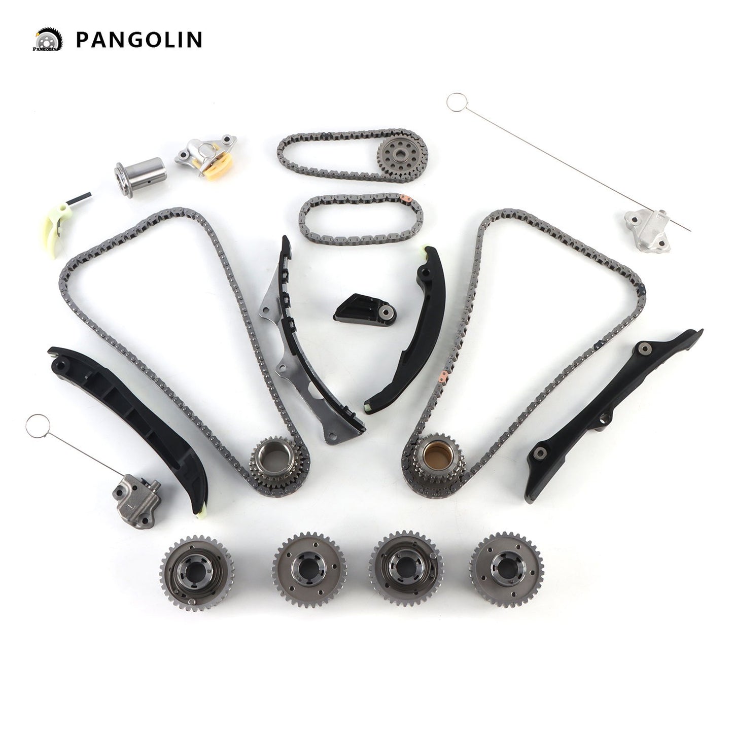 PANGOLIN Engine Timing Chain Kit Fit for 2011-2015 Chrysler 200 300, Dodge Avenger Charger Journey, Jeep Grand Cherokee Wrangler Timing Belt Kit Engine Replace Part OE 5184352AF, 05184278AD