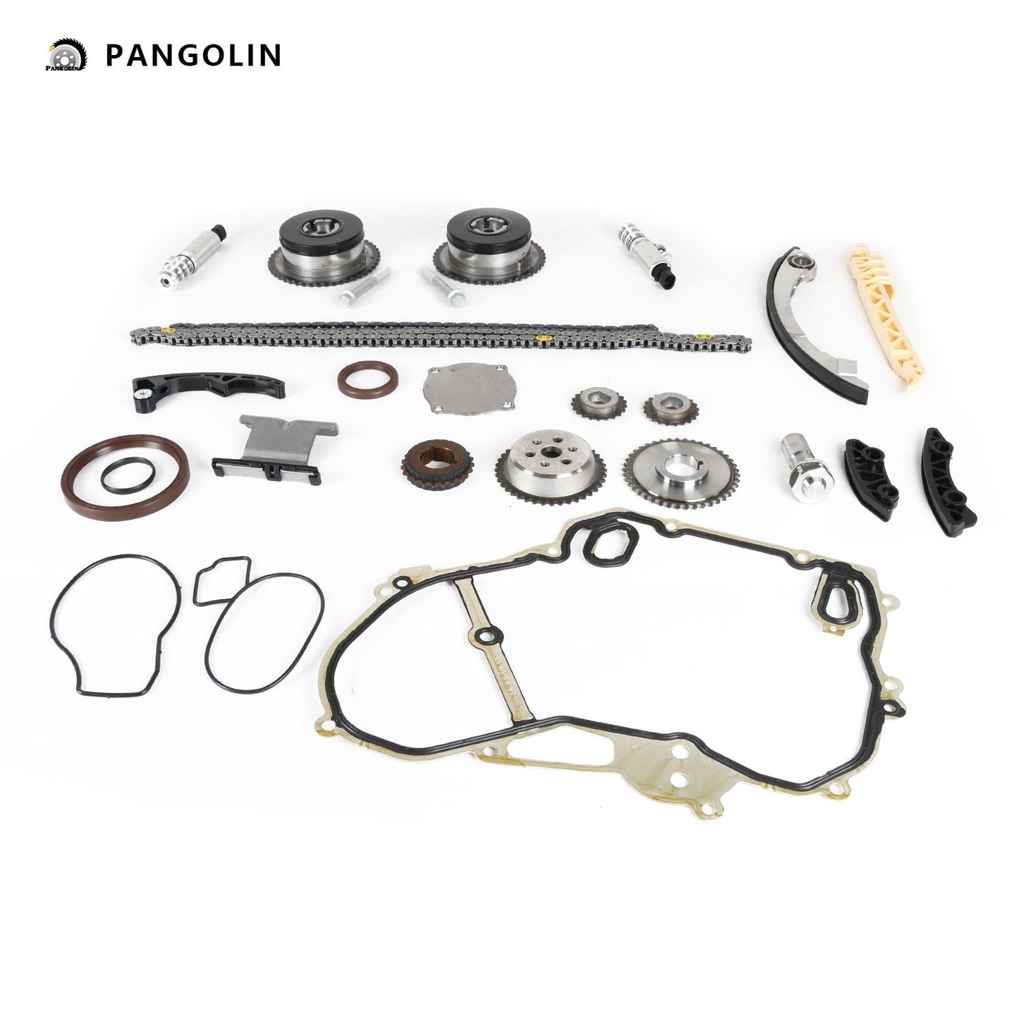 PANGOLIN Engine Timing Chain Kit with VCT Selenoid Fit for 2011-2017 Buick LaCrosse Regal Verano, 2009-2017 Chevrolet Equinox HHR Malibu Timing Belt Kit Engine Replace Part OE 90537632, 24424758