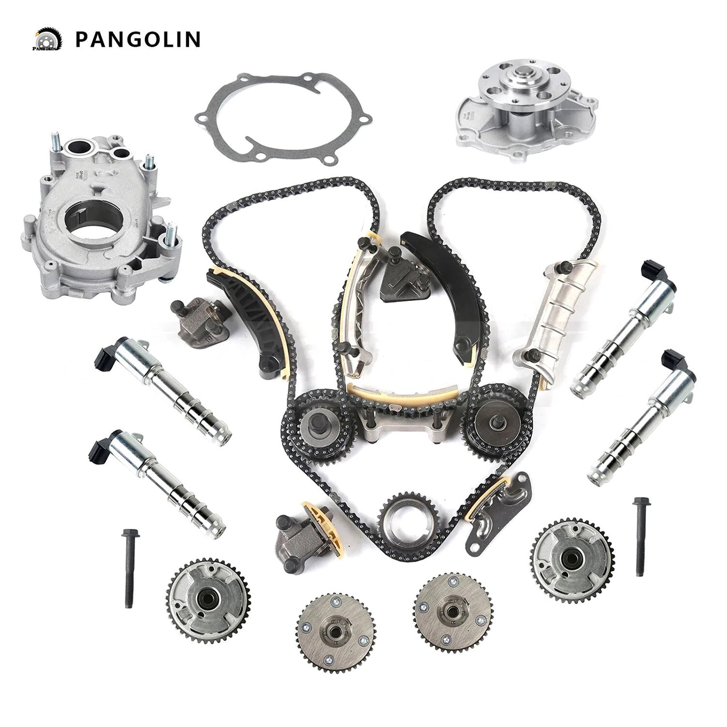 PANGOLIN Engine Timing Chain Kit with Water & Oil Pump Fit for 2007-2016 Buick LaCrosse, Cadillac ATS CTS, Chevrolet Captiva Equinox, GMC Terrain Timing Belt Kit Engine Replace Part OE 9-0753S
