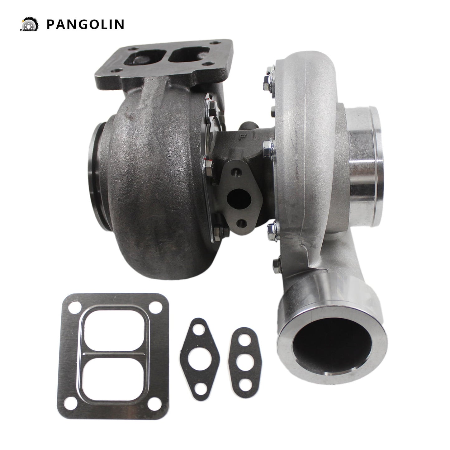 PANGOLIN Universal Turbocharger with Gasket Kit GT45 T4 Fit for All 4.0L-6.0L Engine Turbo Charger Horse Power up to 600+HP Replacement Part