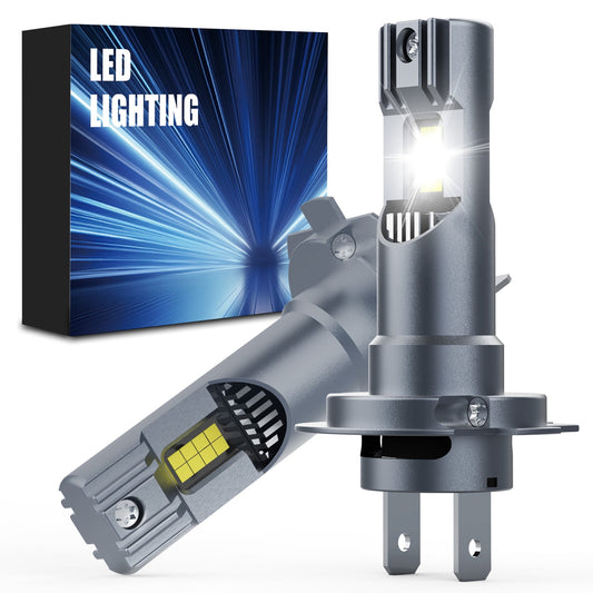 2pcs H11 LED Headlight Bulbs 600% Brighter Wireless Headlight Bulbs, 24000LM Mini Headlight Bulbs Fanless Car Bulb Kit High Low Beam,  Halogen Replacement,Non-polarity Plug and Play