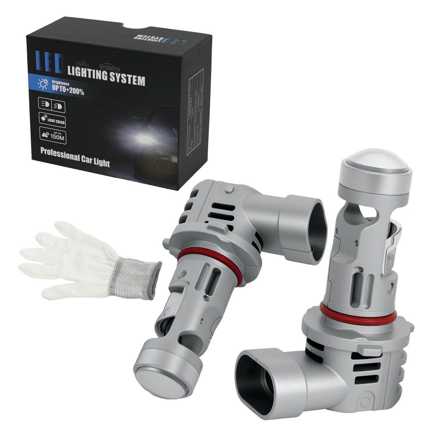 POLARPRA 9006 LED Headlight Bulbs 20000LM, 6500K Cool White, Plug and Play - Pack of 2 (with Cooling Fan, Projector Lens, DOT Certified)