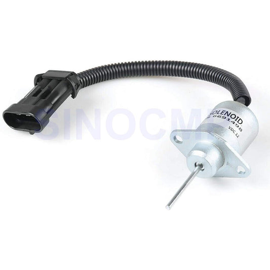 SINOCMP Fuel Shut Off Solenoid 1503ES-12A5UC4S Fits for Bobcat Skid Steer Models 425 428 430 435, Bobcat Excavator S205 S510 Engine Parts Accessories Excavator Stop Solenoid Valve Replace Part