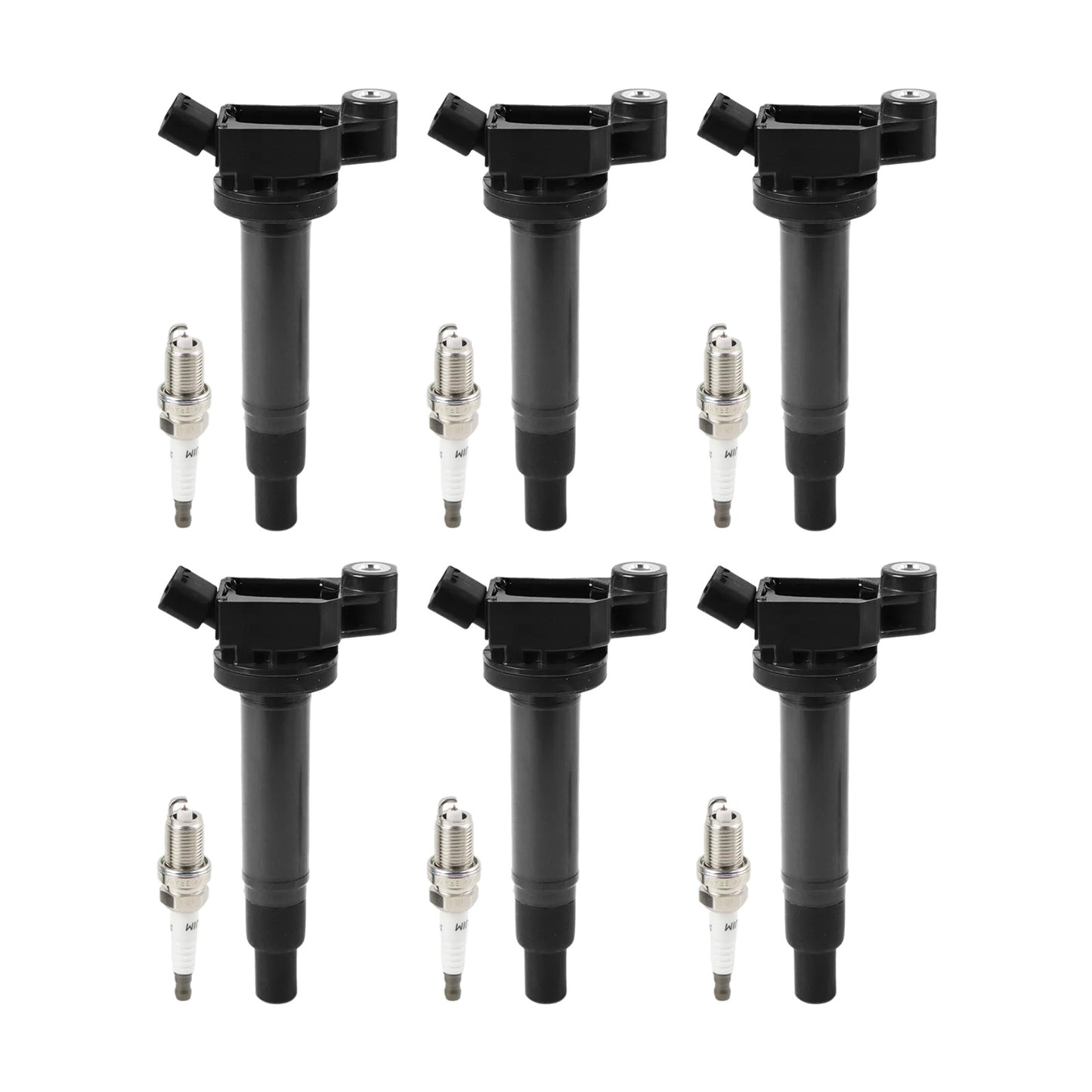 FIWARY 6pcs Ignition Coils + 6pcs Iridium Spark Plugs For Toyota Camry Avalon Sienna Lexus ES300 RX300 UF267