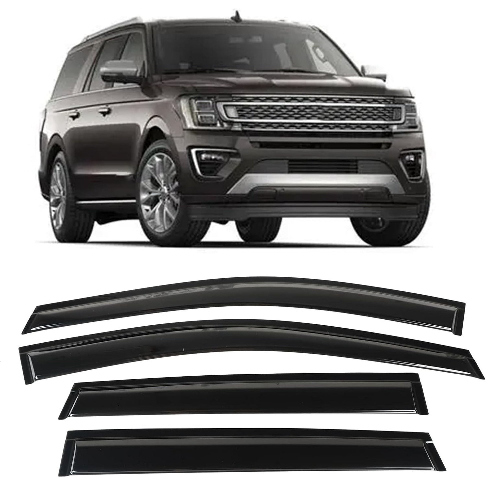 POLARPRA 4PCS Window Visors Deflectors Vent Guards Sun Wind Rain Shield Fit for 2013-2019 Ford Escape Window Visors