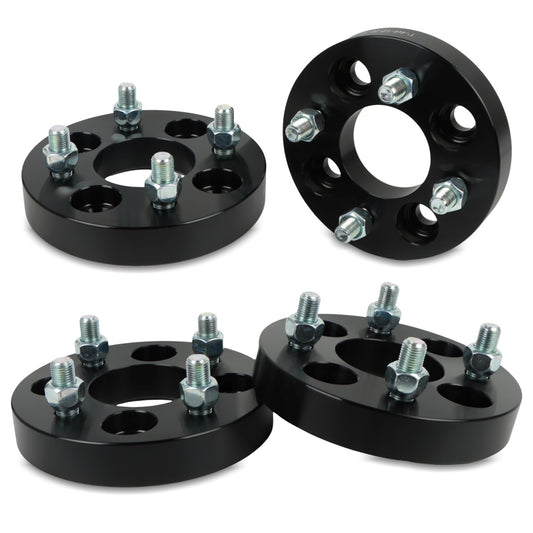 POLARPRA 4PCS  Wheel Spacers 1inch 4x4£¬1/2x20 Studs 62mm Hub Bore£¬without lip hub Black