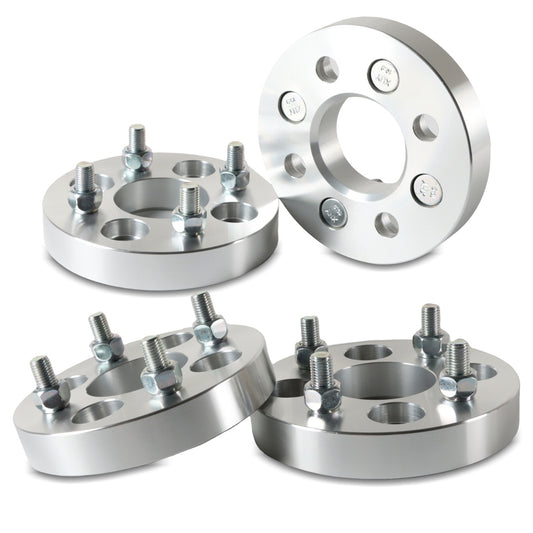 POLARPRA 4PCS  Wheel Spacers 1inch 4x100mm£¬12x1.5 Studs 60.1mm Hub Bore£¬without lip hub Silver