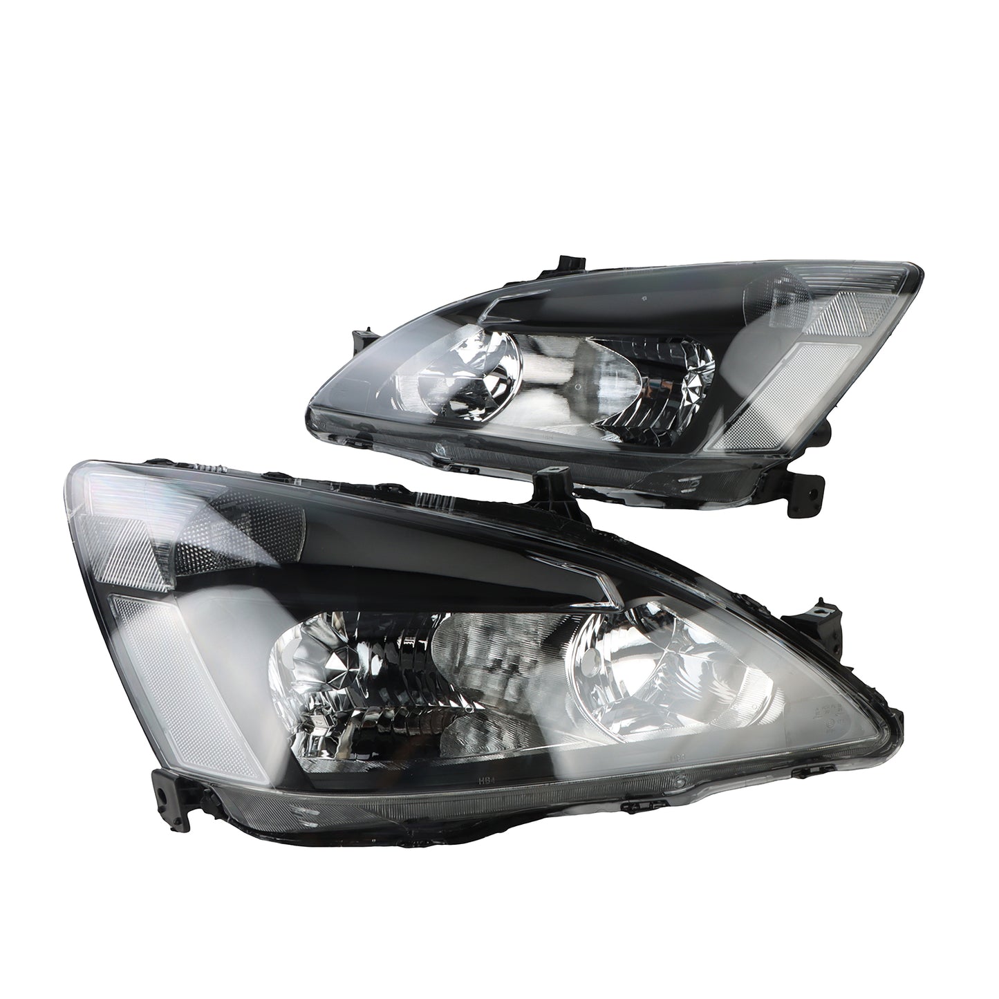 FIWARY 2pcs Headlight Assembly For 03-07 Honda Accord HO2502120 HO2503120 Clear+black+white