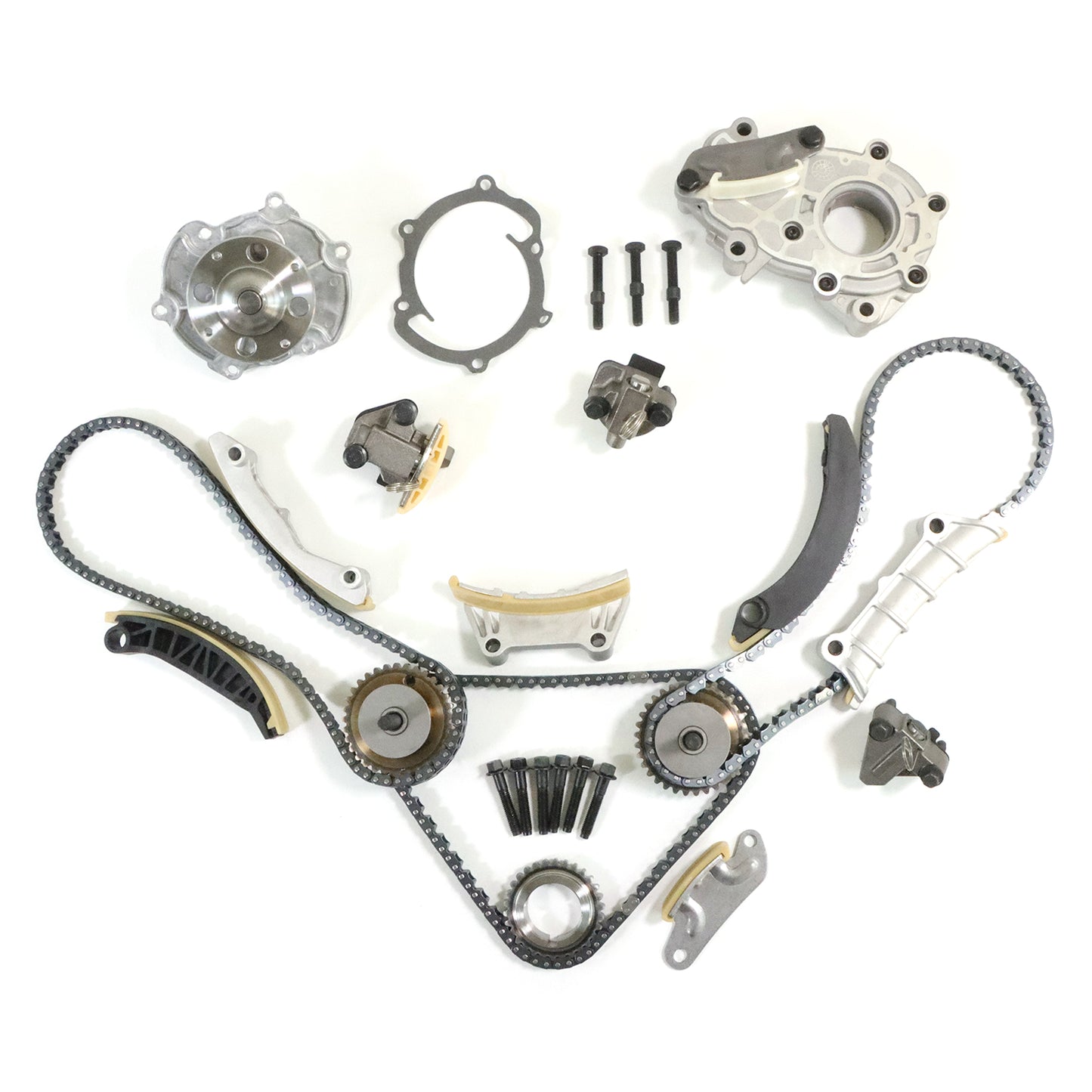 FIWARY Timing Chain Kit Water & Oil Pump For 07-15 Cadillac Pontiac Saab 3.6L 3.0L DOHC