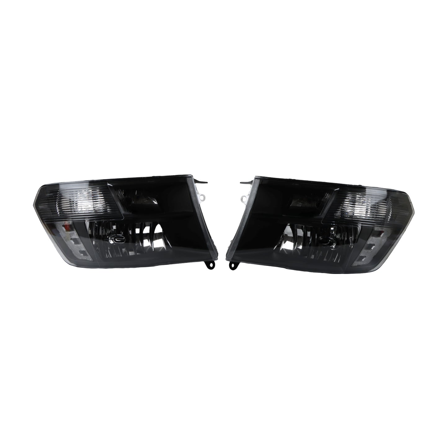 FIWARY FOR 09-18 Dodge RAM 1500 2500 3500 BLACK HOUSING CLEAR CORNER HEADLIGHT HEAD LAMPS CH2519135, CH2518135