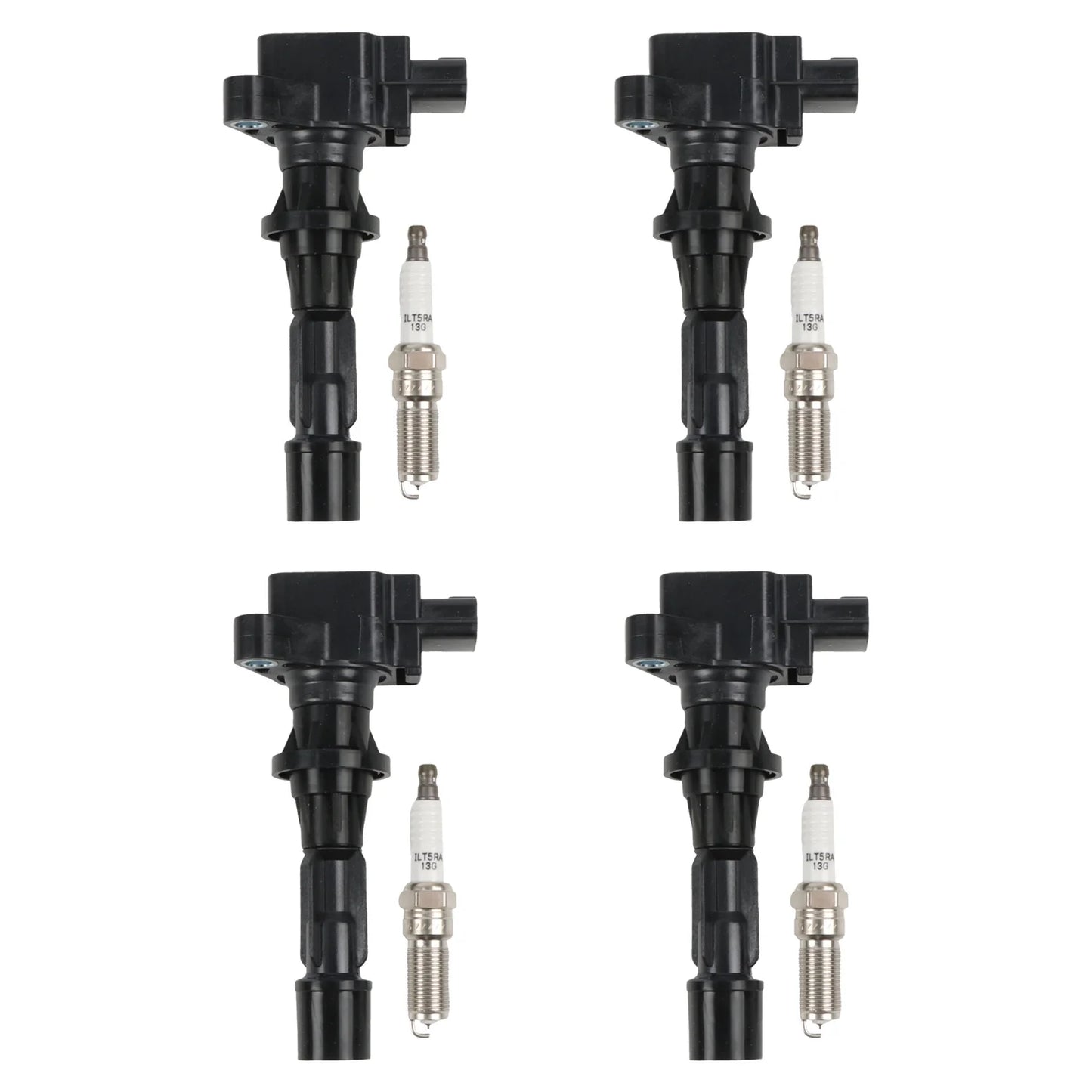 POLARPRA 4pcs ignition coils+ 4pcs Iridium Spark Plugs for 2006-2013 Mazda 3 UF540+90083