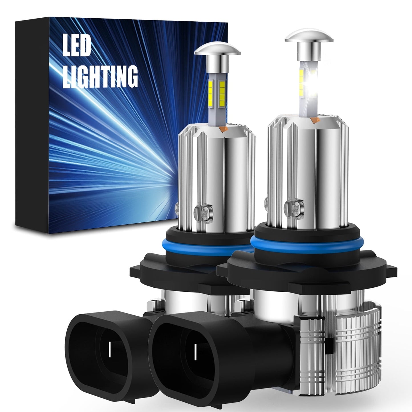 POLARPRA 2pcs 9005 LED Headlight Bulbs 800% Brighter Wireless Headlight Bulbs, 30000LM Mini Headlight Bulbs Fanless Car Bulb Kit High Low Beam, Halogen Replacement,Non-polarity Plug and Play