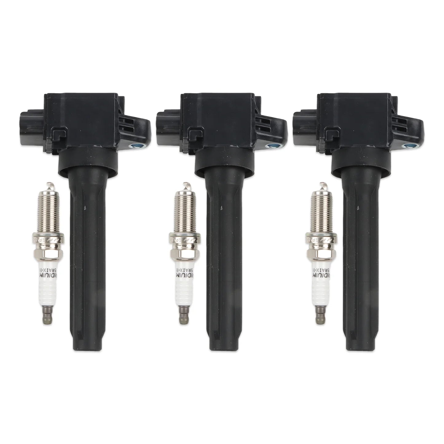 POLARPRA 3pcs ignition coils+3pcs Iridium Spark Plugs for Mitsubishi Mirage 2014-2015 UF815+5018