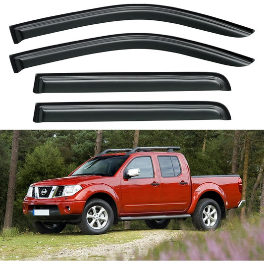 POLARPRA 4PCS Window Visors for 2005-2021 Nissan Frontier Crew Cab Window Visor Sun Rain Guards Vent Shade