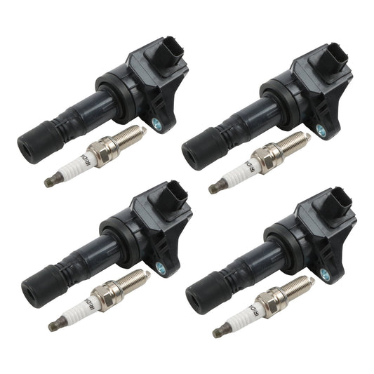 POLARPRA 4pcs ignition coils+ 4pcs Iridium Spark Plugs for Honda Civic 2012-2015 L4 1.8L UF672+97390