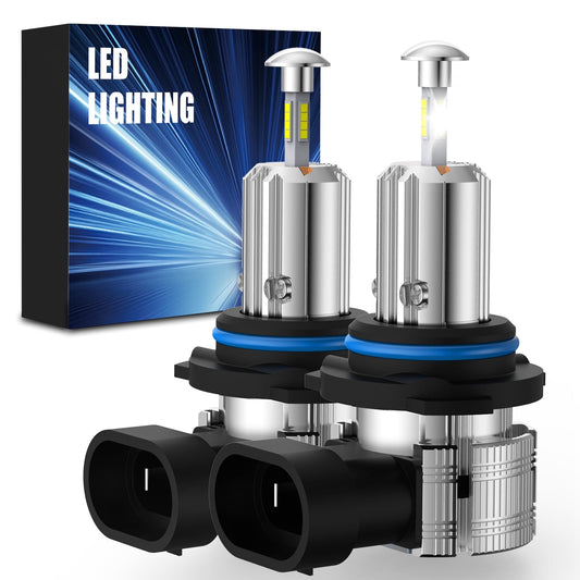 POLARPRA 2pcs 9006 LED Headlight Bulbs 800% Brighter Wireless Headlight Bulbs, 30000LM Mini Headlight Bulbs Fanless Car Bulb Kit High Low Beam, Halogen Replacement,Non-polarity Plug and Play