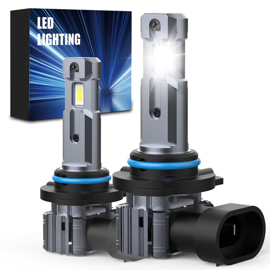 POLARPRA 2pcs 9006 LED Headlight Bulbs 500% Brighter Wireless Headlight Bulbs, 20000LM Mini Headlight Bulbs Fanless Car Bulb Kit High Low Beam, Halogen Replacement,Non-polarity Plug and Play