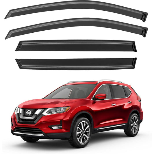 POLARPRA 4PCS Window Visors Deflectors Vent Guards Sun Wind Rain Shield for 2014-2020 Nissan Rogue Car Window Visors
