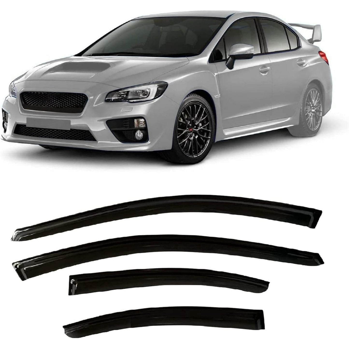 POLARPRA 4PCS Window Visors for 2015-2019 Subaru WRX STI