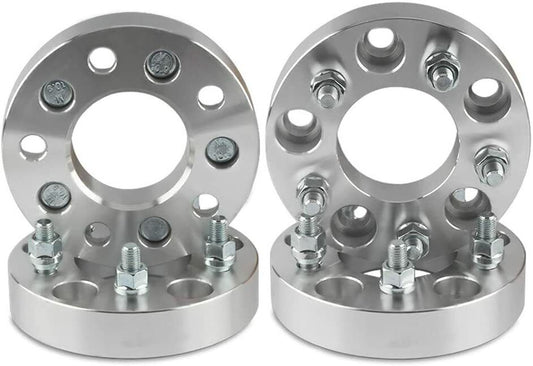 POLARPRA 4PCS  Wheel Spacers 1inch 5x4.5£¬1/2-20 Studs 82.5mm Hub Bore£¬without lip hub Silver