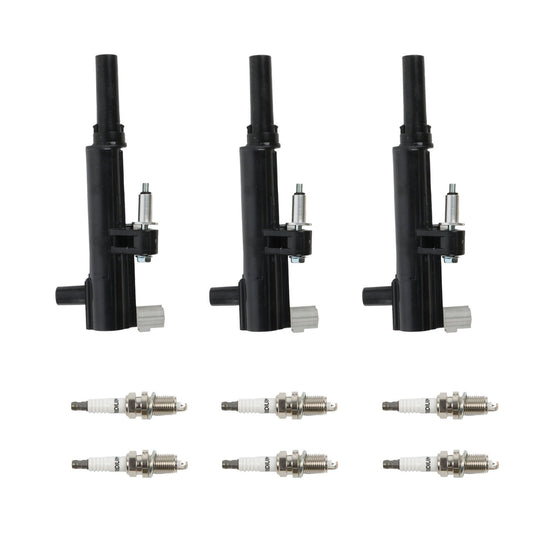 POLARPRA 3pcs ignition coils+6pcs Iridium Spark Plugs for 2009-2010 Dodge Dakota UF640+7100