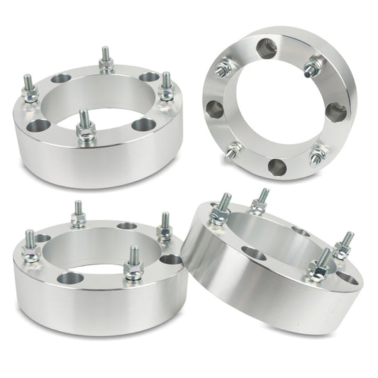 POLARPRA 4PCS  Wheel Spacers 2inch 4x156mm£¬3/8-24 Studs 131mm Hub Bore£¬without lip hub Silver