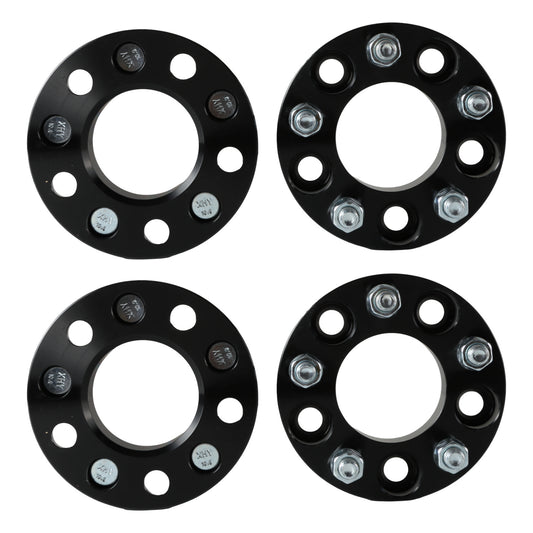 FIWARY 4PCS Wheel Spacers 1.25inch 5x4.5£¬1/2-20 Studs 71.5mm Hub Bore£¬without lip hub Black