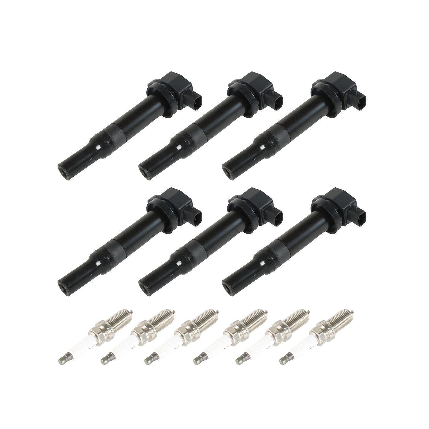 FIWARY 6pcs Ignition Coils+ 6pcs Iridium Spark Plug for 2007-2009 Santa Fe UF558+5018