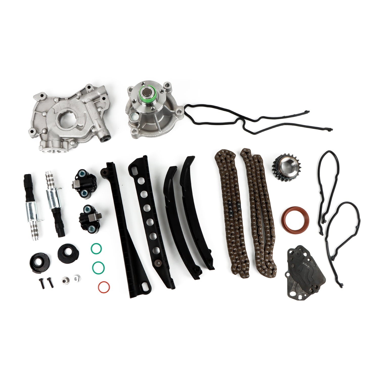 POLARPRA Timing Chain Kit Oil&Water Pump Cover Gasket For 04-08 Ford F150 Lincoln 5.4L 3V