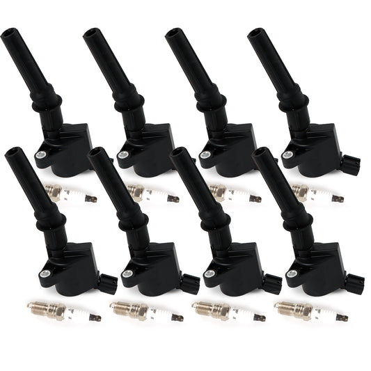 FIWARY 8pcs Ignition Coils +8pcs Iridium Spark Plugs for Ford F150 5.4L FD503