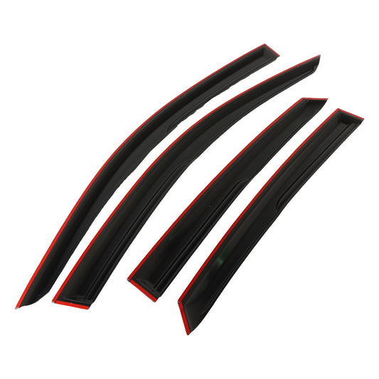 FIWARY 4PCS For 2016-2021 Honda Civic Sedan Black Trim Tinted Window Visor Rain Guard