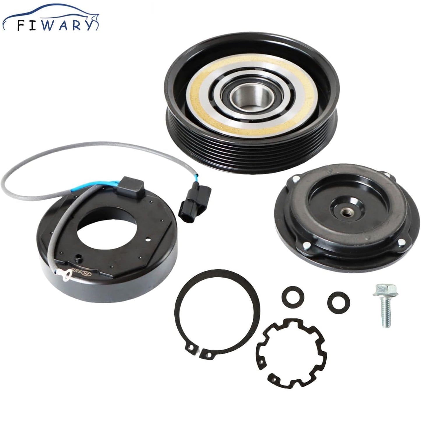 FIWARY 1653 A/C Compressor Clutch Kit fits for 2008-2012 ACCORD 4 CYL 2.4LحAftermarket Automotive PartsحAutomotive Parts Replacement OE 11224C, 6512753, 38810R40A01, 157333, 10SR15C