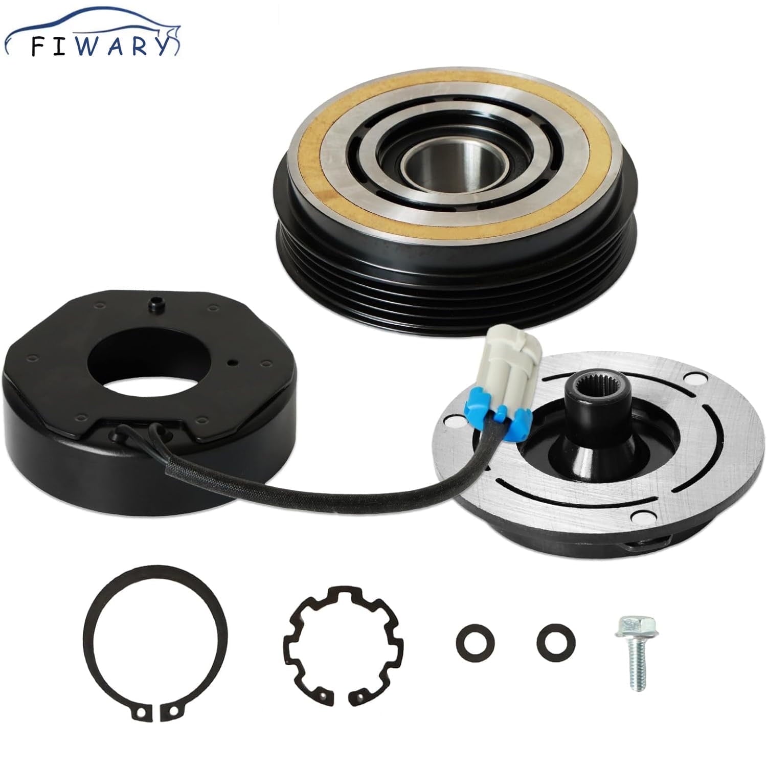 FIWARY 1805 AC Compressor Clutch Kit 10S20F FS784550SR Fits for 2000-2013 Silverado 1500 5.3L, for 2003-2009 Silverado 1500 6.0L