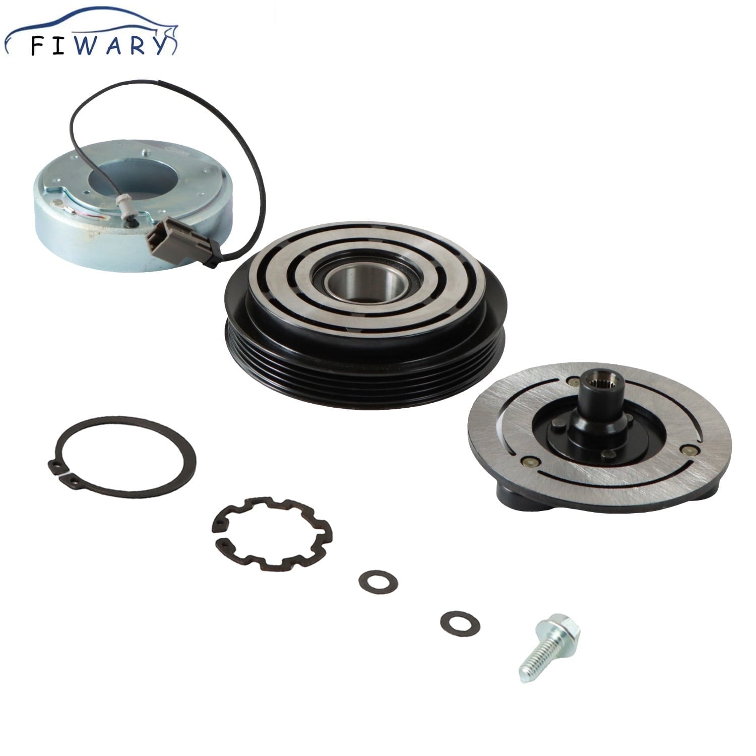 FIWARY 1set AC Compressor Clutch Kit Fits for 2002 - 2007 Subaru Impreza 73111FE040