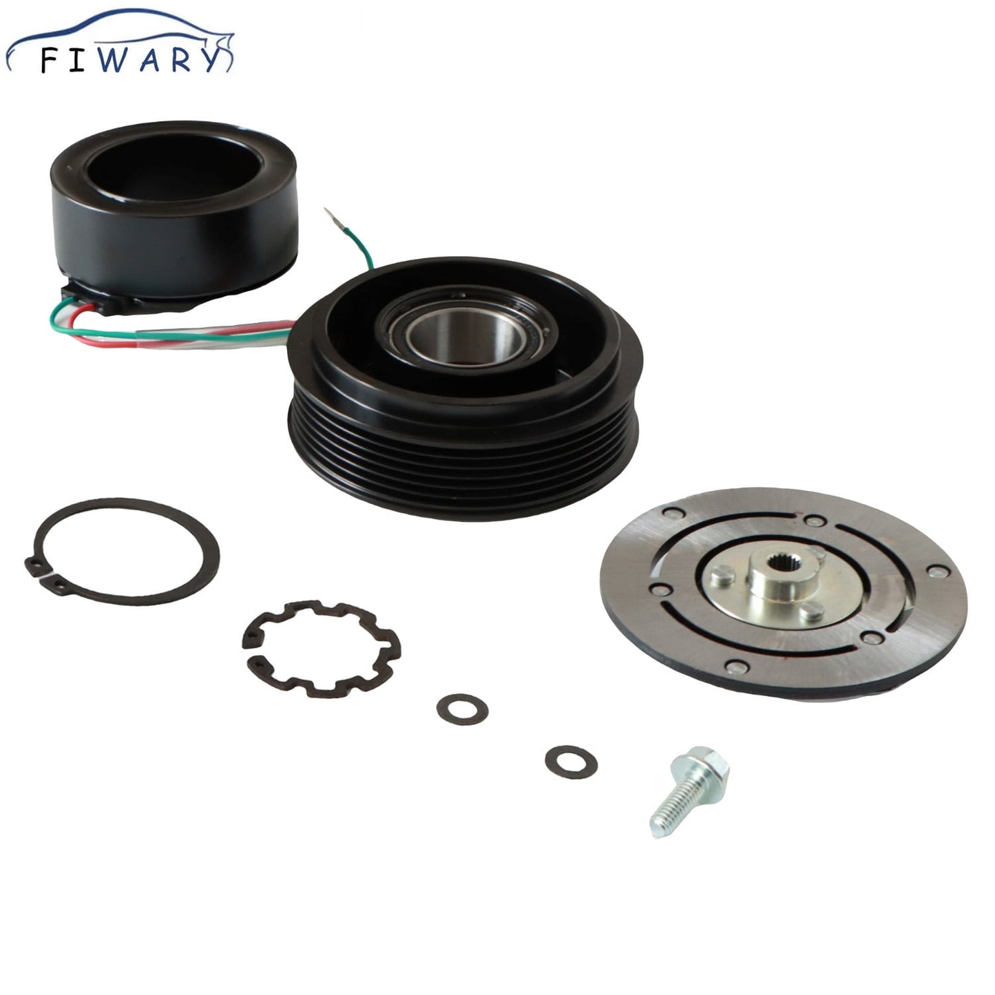 FIWARY 1set AC Compressor Clutch Kit For 2001 - 2005 HONDA CIVIC 4 CYL 1.7L 1630